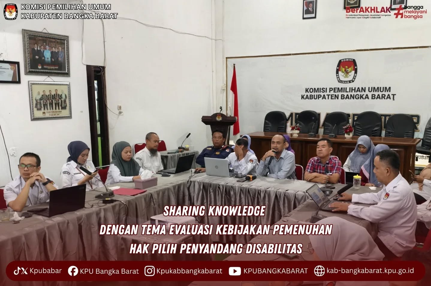 KPU Kabupaten Bangka Barat melaksanakan kegiatan Sharing Knowledge di Ruang Rapat Kantor KPU Kabupaten Bangka Barat
