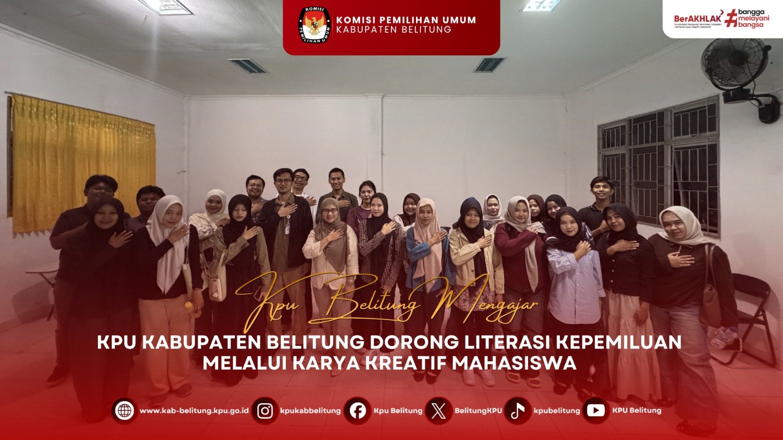 KPU Kabupaten Belitung Dorong Literasi Kepemiluan Melalui Karya Kreatif Mahasiswa