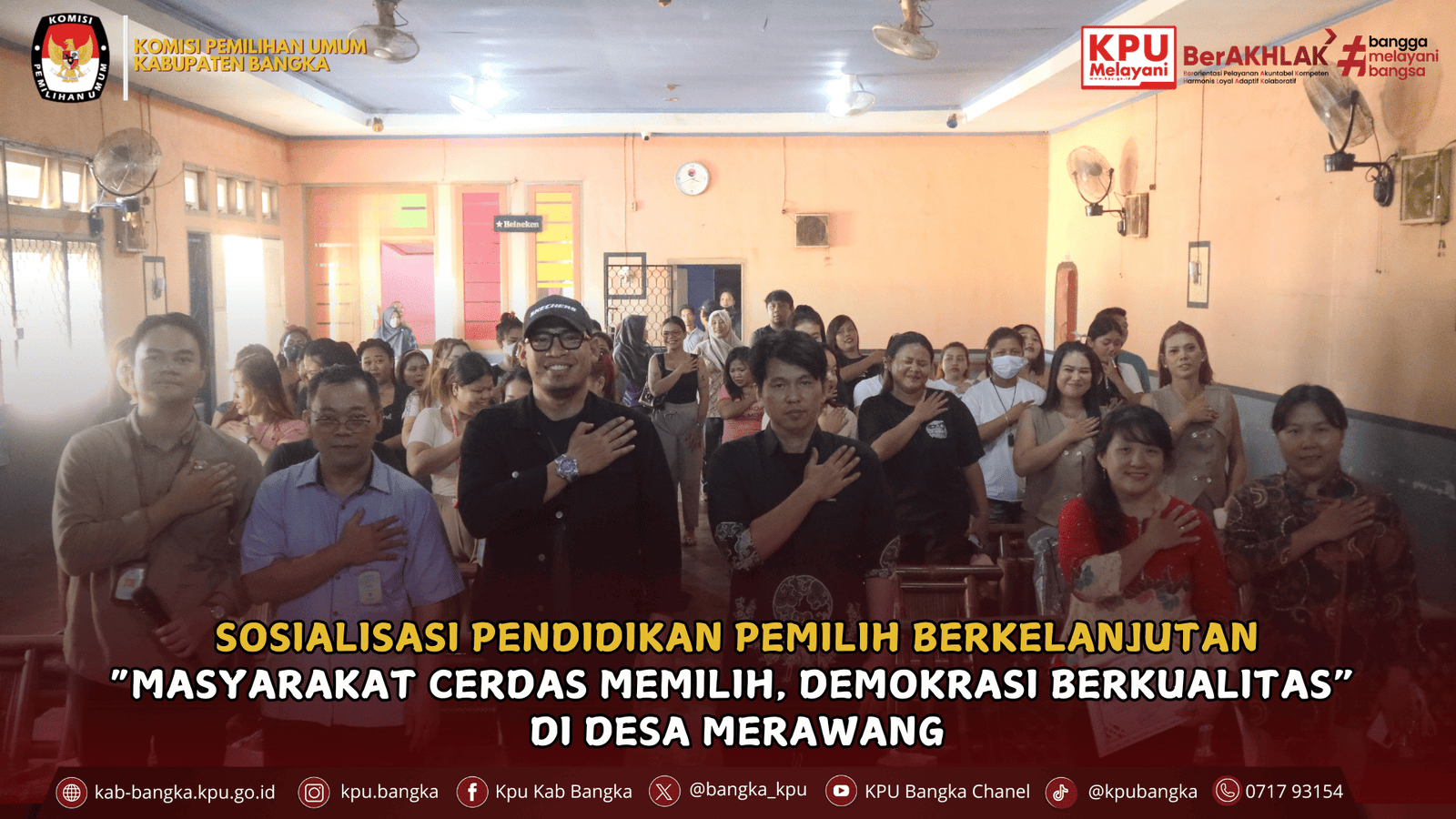 Komisi Pemilihan Umum Kabupaten Bangka melaksanakan kegiatan Sosialisasi Pendidikan Pemilih Berkelanjutan di Desa Merawang