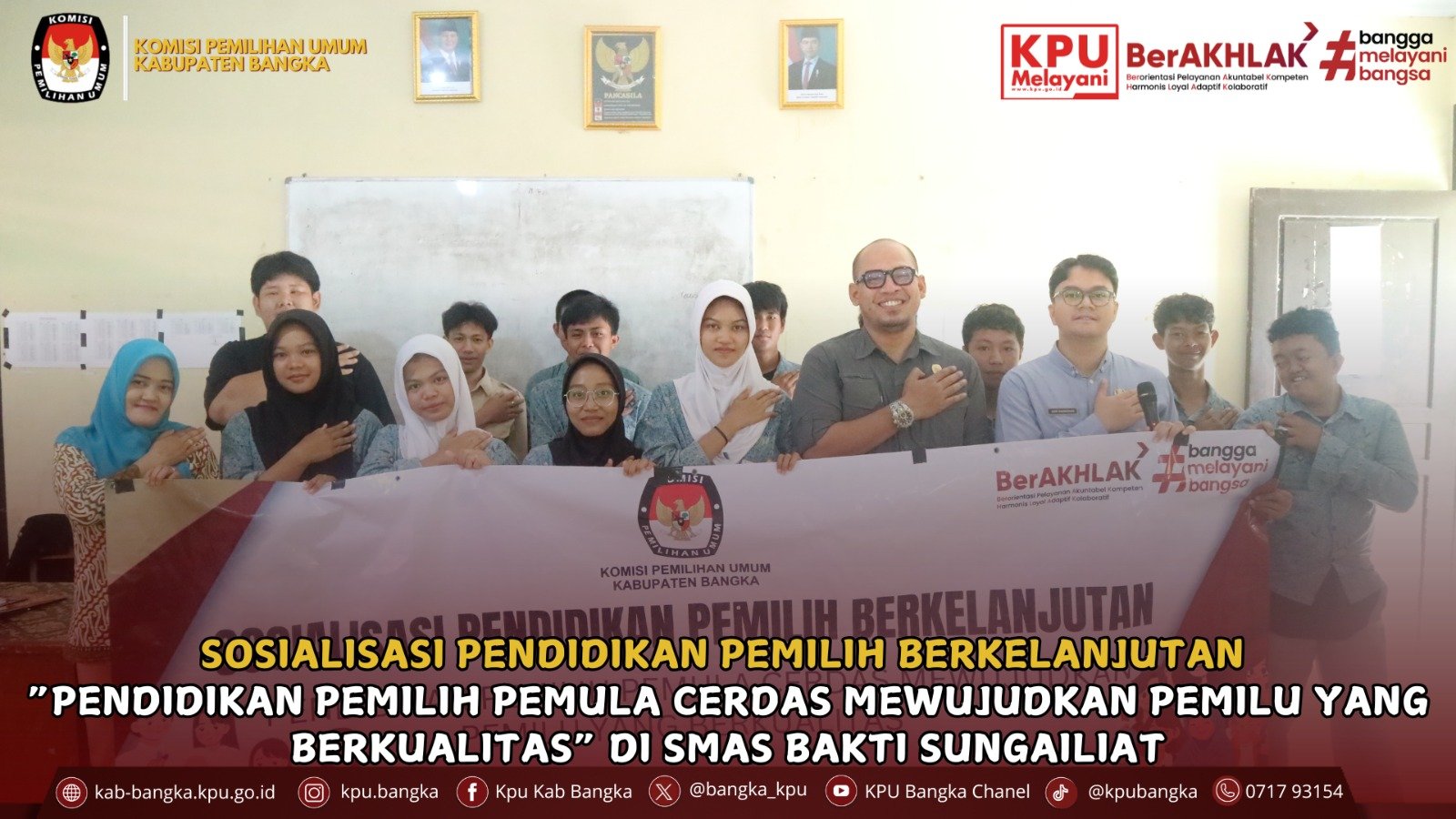 Komisi Pemilihan Umum Kabupaten Bangka melaksanakan kegiatan Sosialisasi Pendidikan Pemilih Berkelanjutan di SMAS Bakti Sungailiat