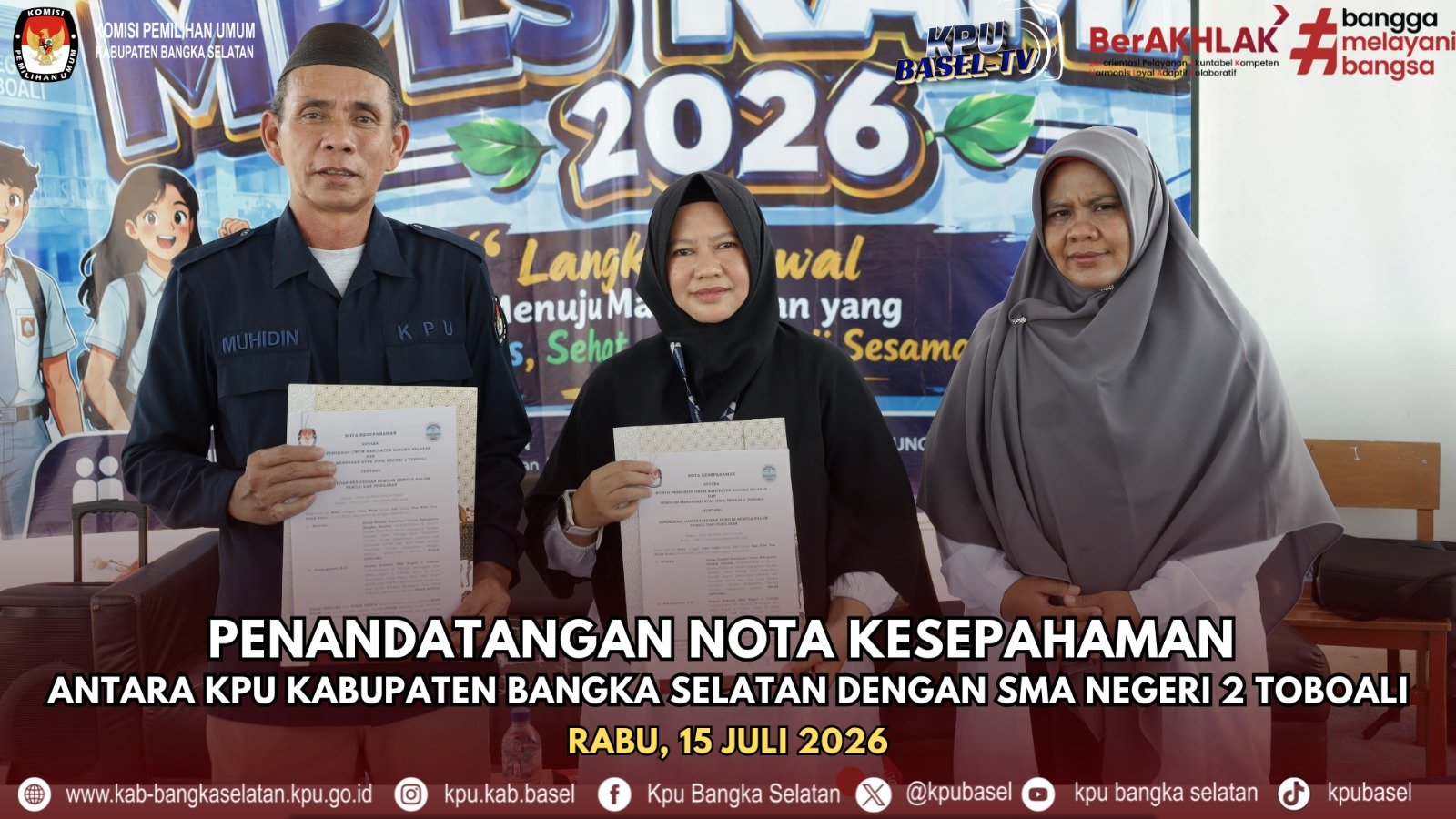 KPU Bangka Selatan dan SMAN 2 Toboali Jalin Sinergi Sosialisasi Pendidikan Bagi Pemilih Pemula