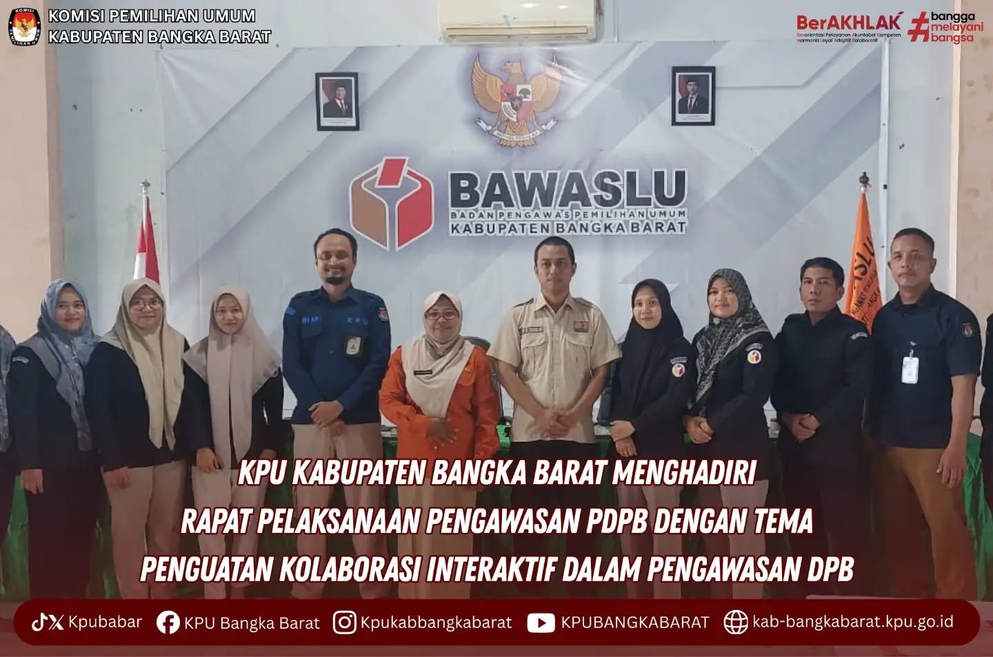 KPU Kabupaten Bangka Barat menghadiri Rapat Pelaksanaan Pengawasan Pemutakhiran Data Pemilih Berkelanjutan (PDPB) yang mengusung tema "Penguatan Kolaborasi Interaktif dalam Pengawasan Data Pemilih Berkelanjutan (DPB)
