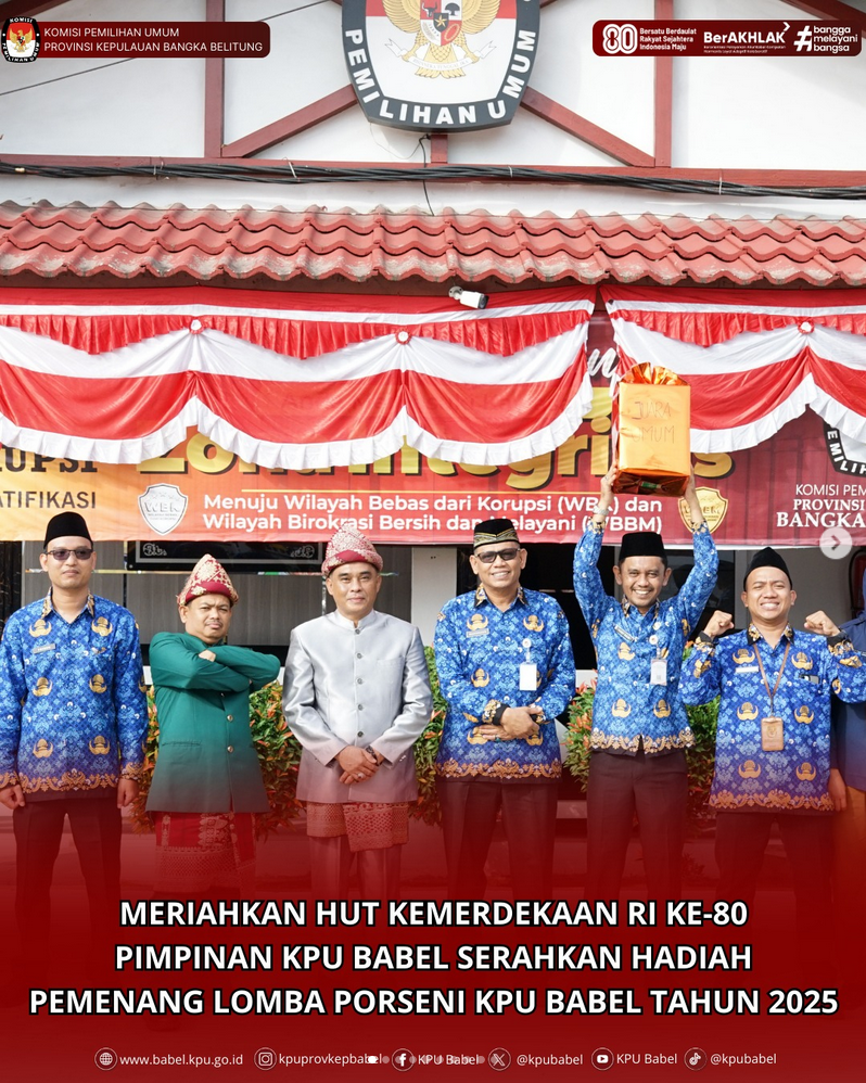 KPU Provinsi Kepulauan Bangka Belitung memperingati HUT RI ke-80 Untuk Mempererat Sinergi dalam Profesionalisme