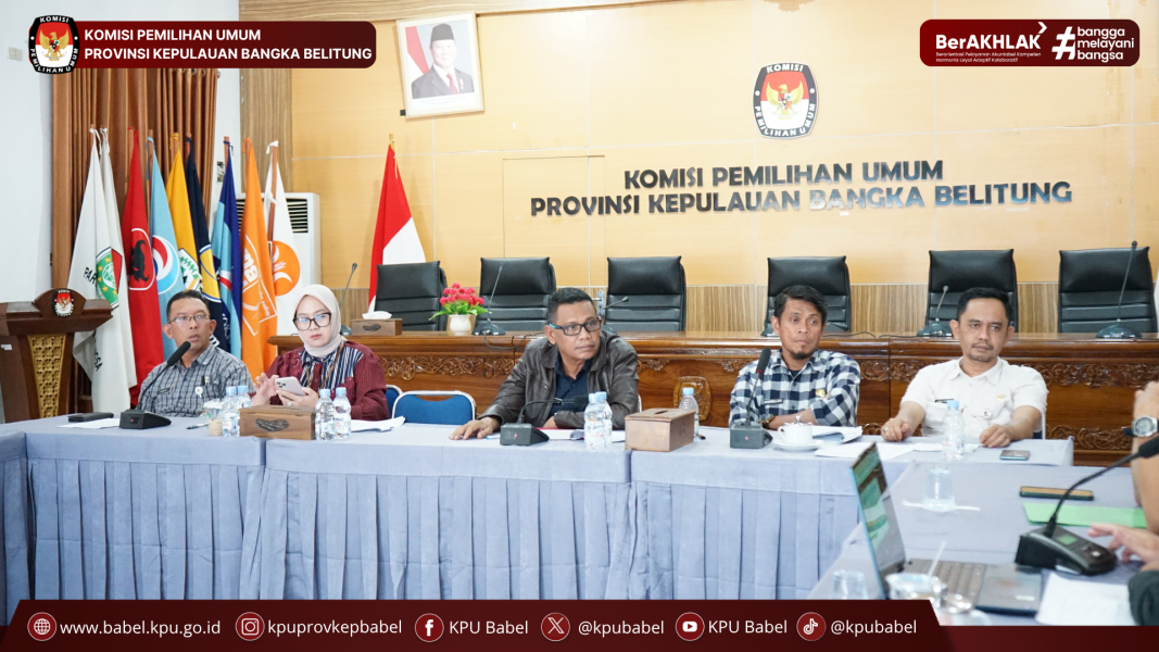 RAPAT EVALUASI MINGGUAN KPU BABEL BAHAS PROGRES KEGIATAN DAN PRIORITAS KERJA