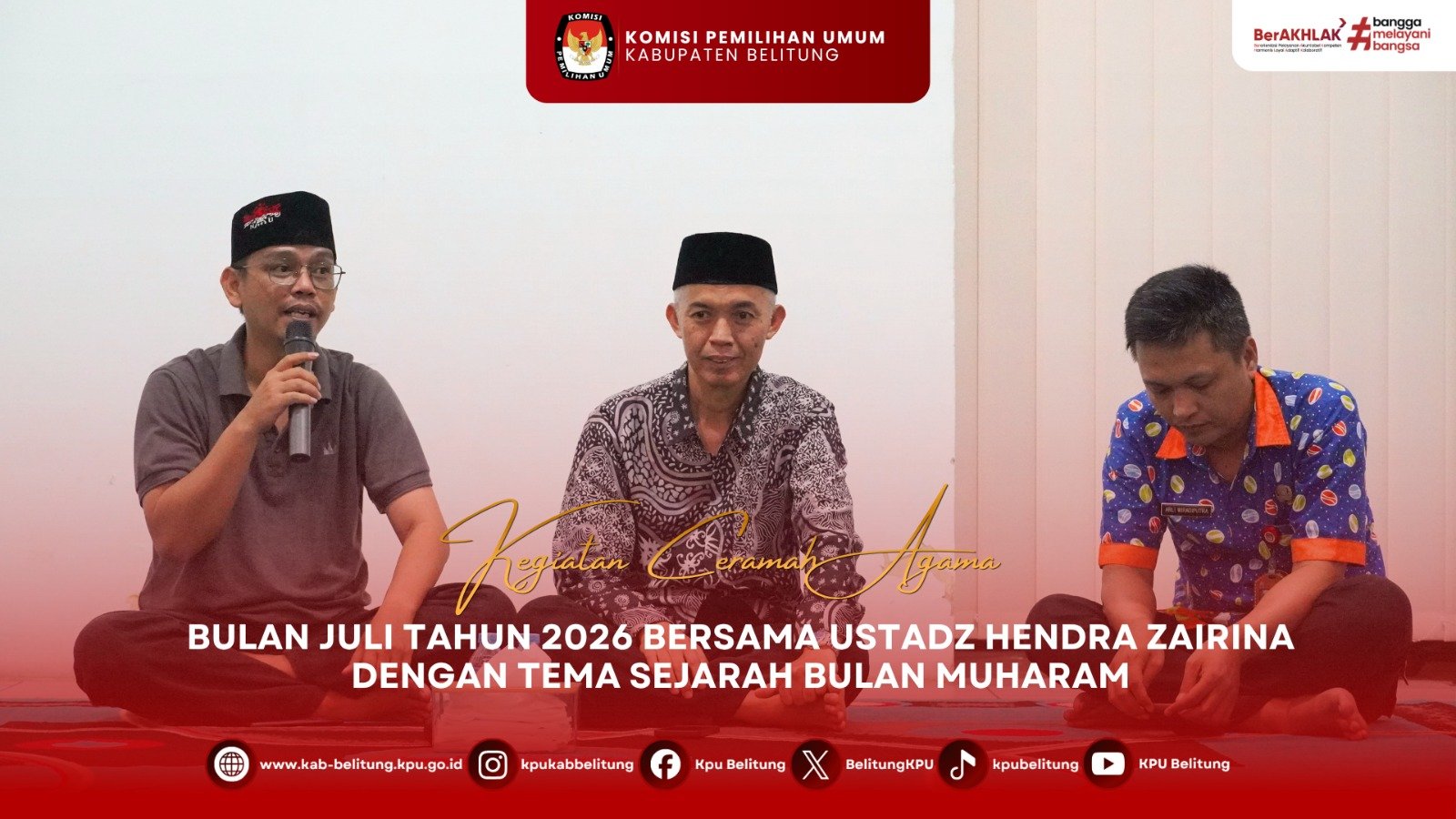 KPU Kabupaten Belitung menggelar Ceramah Agama Bulan Juli 2026