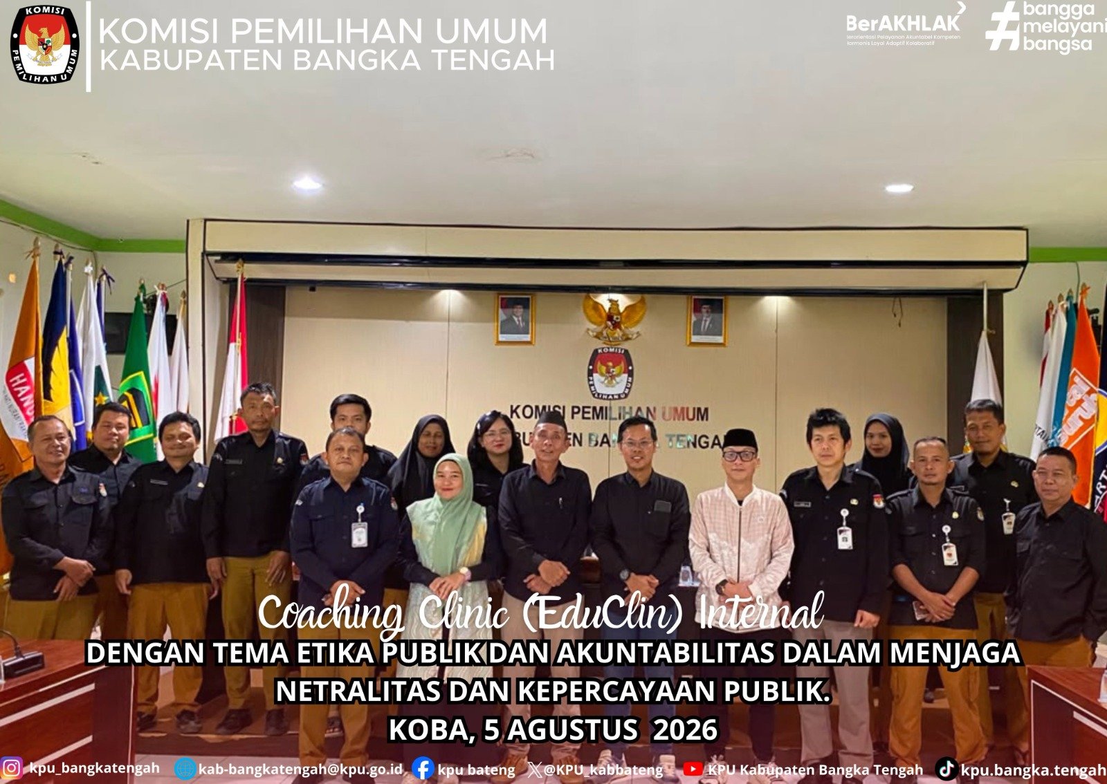 KPU Bangka Tengah Gelar Eduklin Bahas Etika Publik dan Akuntabilitas dalam Menjaga Netralitas dan Kepercayaan Publik