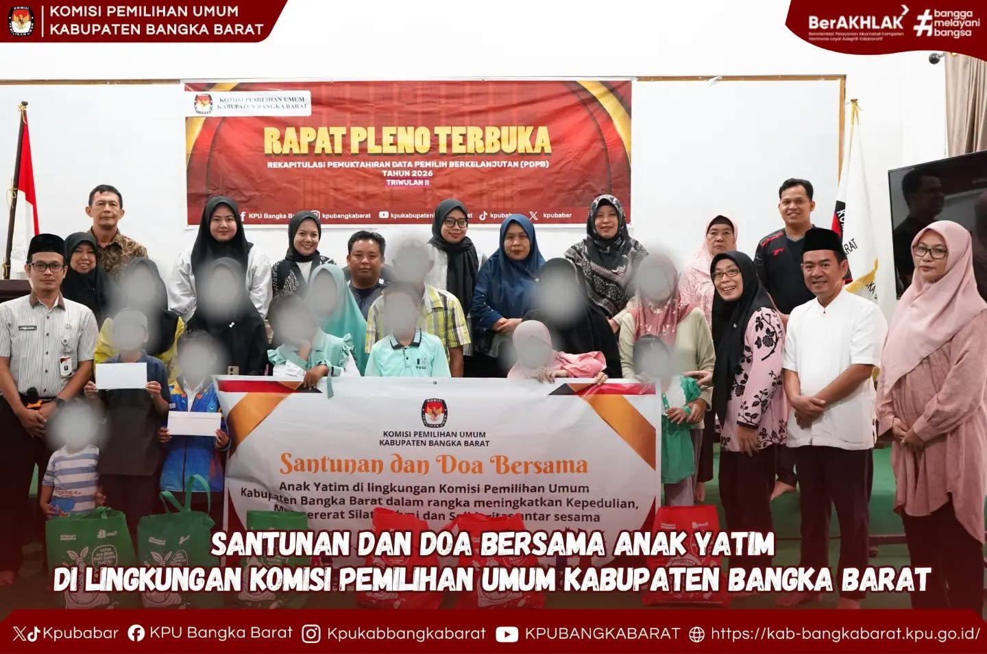 (KPU) Kabupaten Bangka Barat melaksanakan kegiatan Santunan dan Doa Bersama Anak Yatim