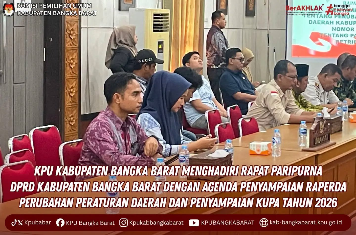 KPU Kabupaten Bangka Barat menghadiri Rapat Paripurna DPRD Kabupaten Bangka Barat