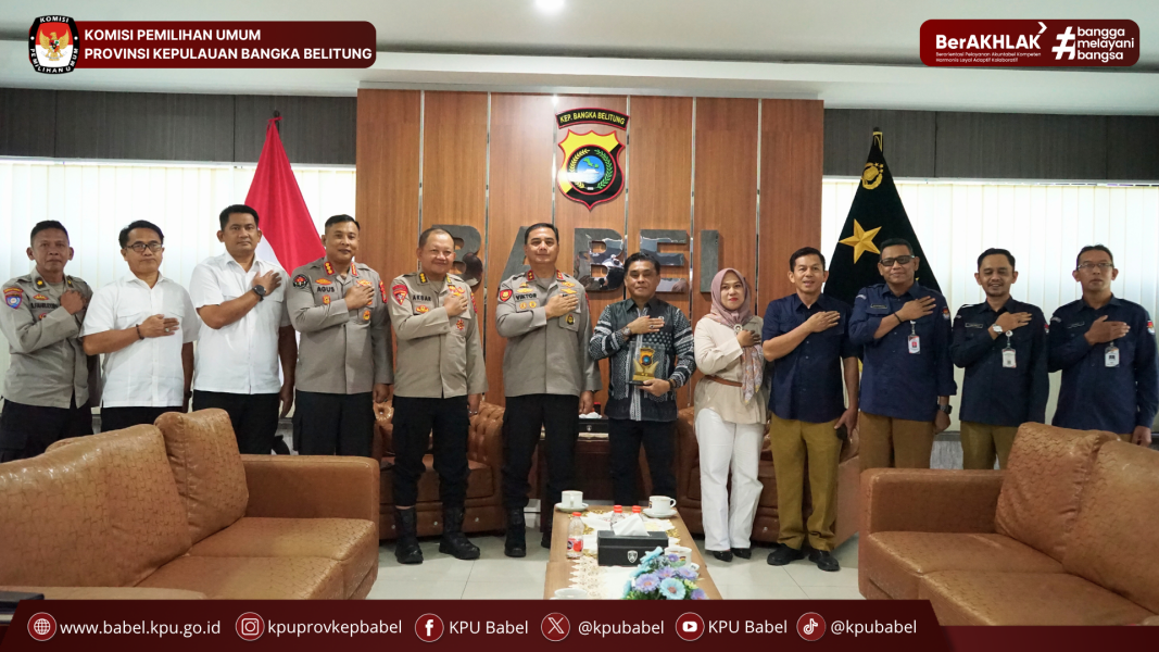 PERKUAT SINERGI, KPU BABEL AUDIENSI DENGAN POLDA BABEL