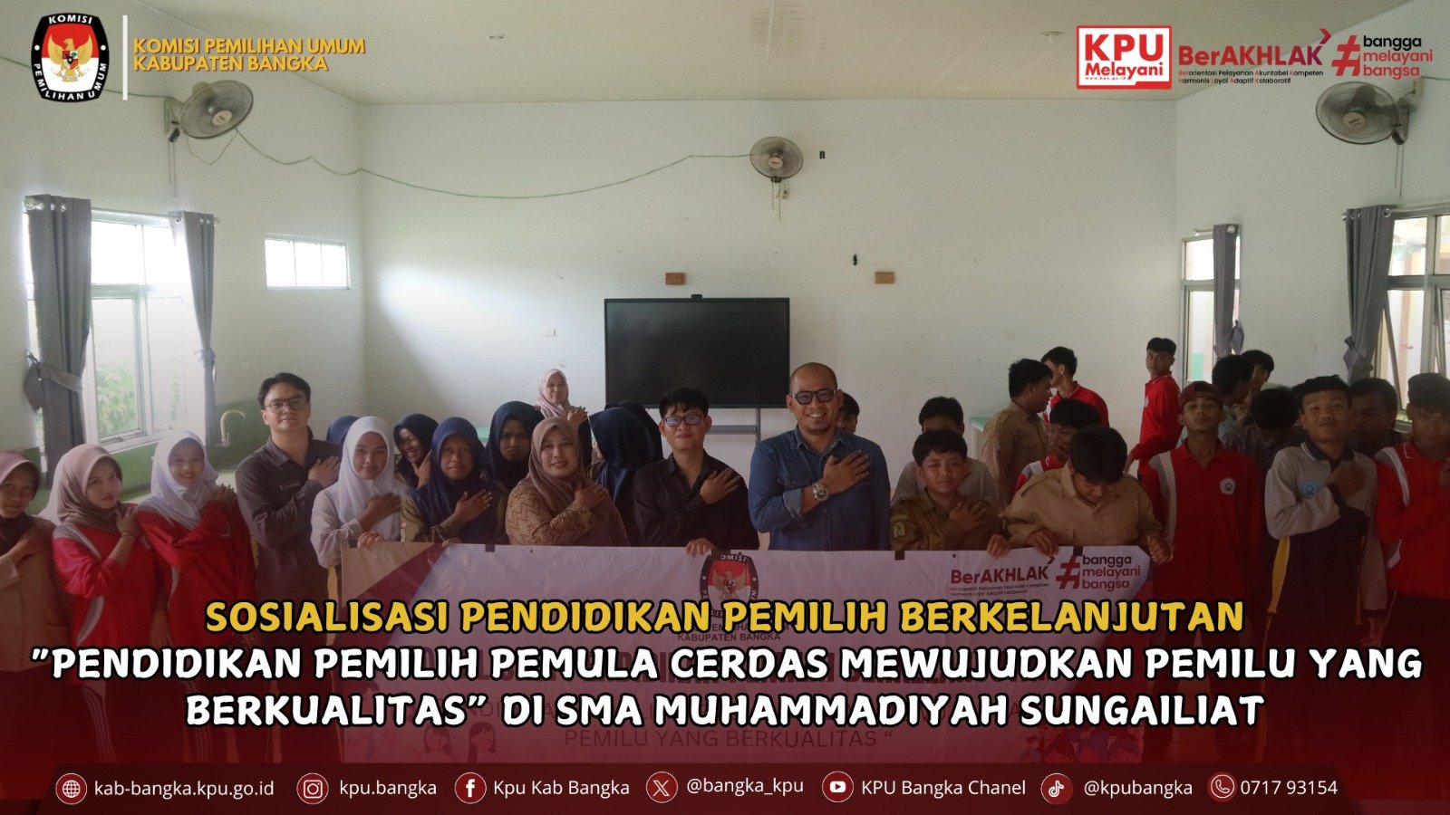 Komisi Pemilihan Umum Kabupaten Bangka melaksanakan kegiatan Sosialisasi Pendidikan Pemilih Berkelanjutan di SMA Muhammadiyah Sungailiat
