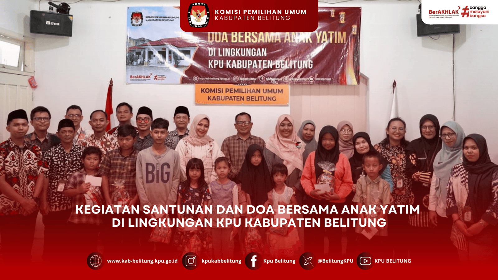 KPU Kabupaten Belitung Laksanakan Santunan Anak Yatim, Pererat Silaturahmi di Lingkungan Kantor