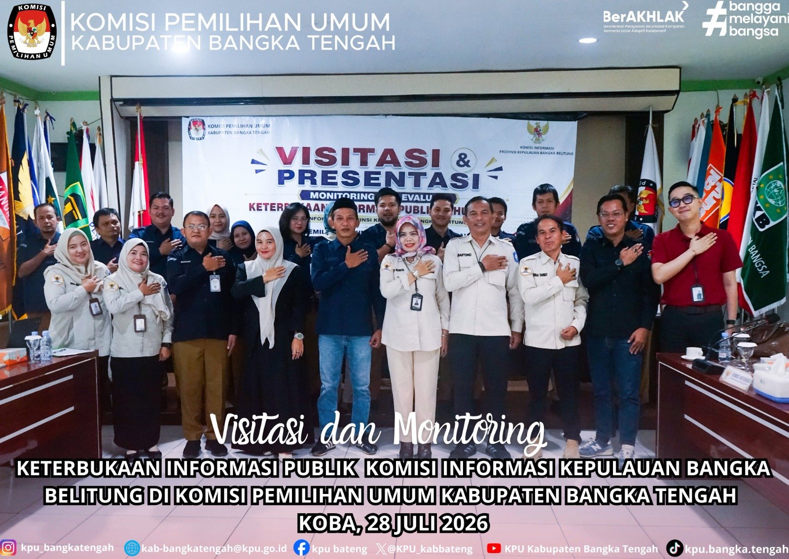 Wujudkan Transparansi, KPU Kabupaten Bangka Tengah Terima Visitasi Monev Keterbukaan Informasi Publik dari Komisi Informasi Provinsi Babel