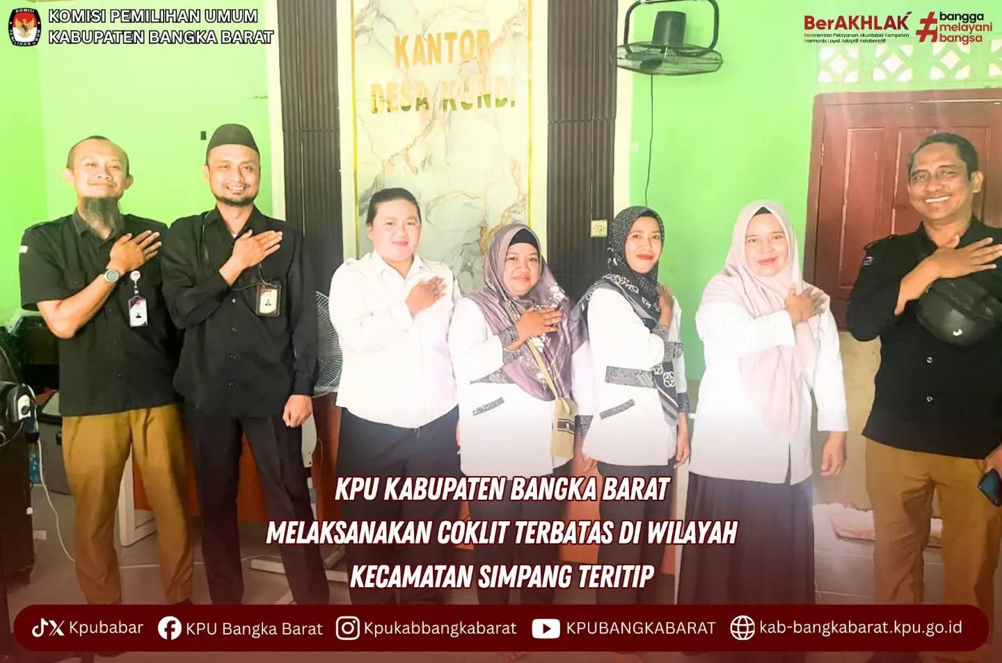 KPU Kabupaten Bangka Barat melakukan Coktas