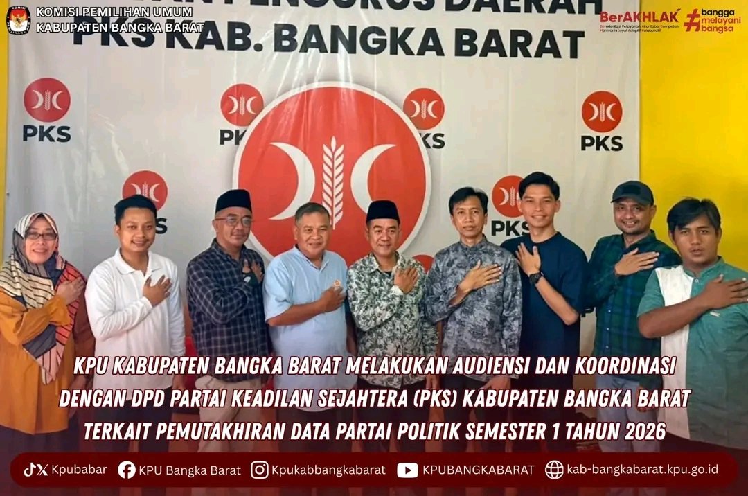 KPU Kabupaten Bangka Barat Audiensi & Koordinasi dengan DPD PKS Kabupaten Bangka Barat