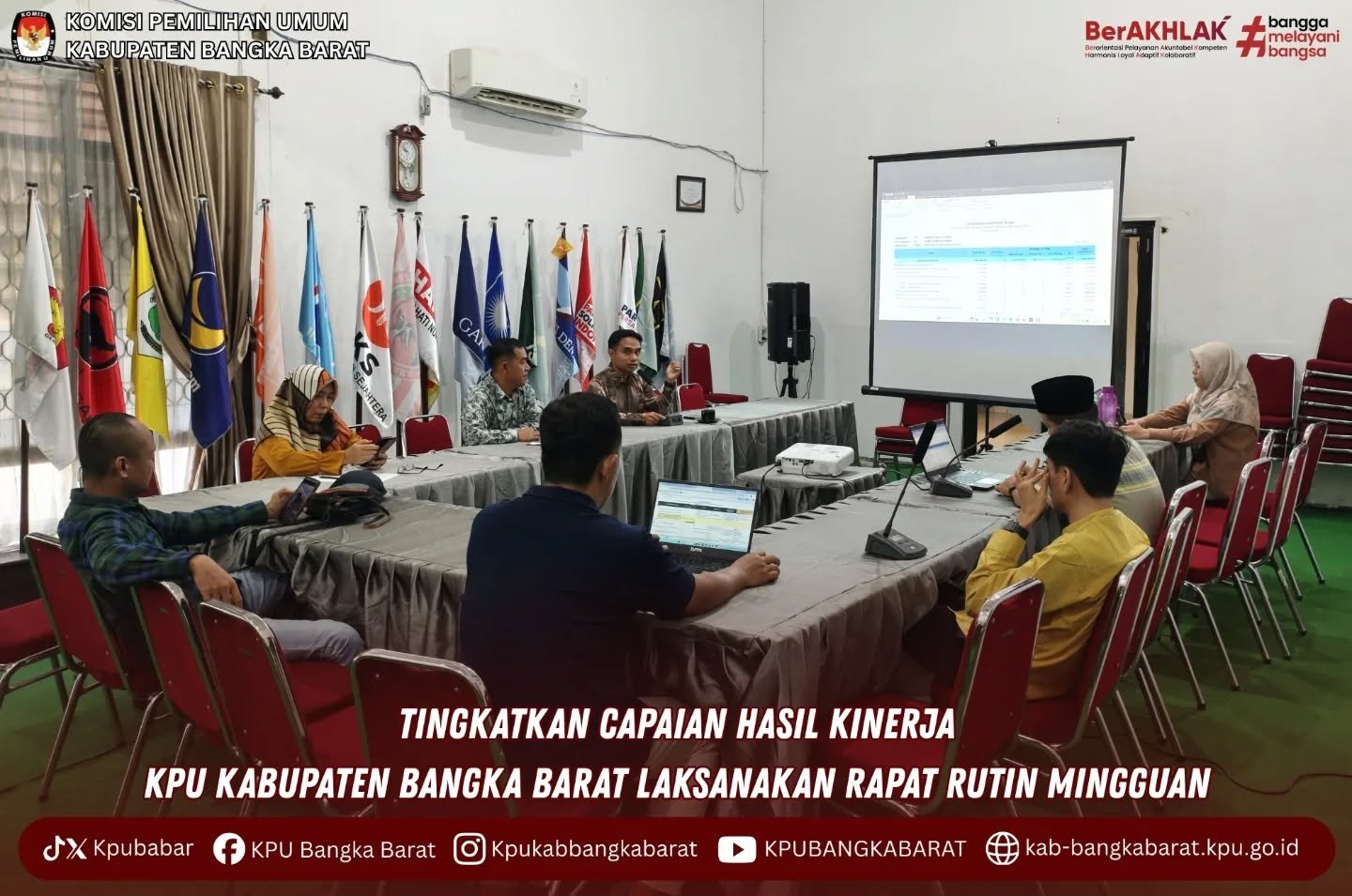 KPU Kabupaten Bangka Barat melaksanakan Rapat Rutin Mingguan
