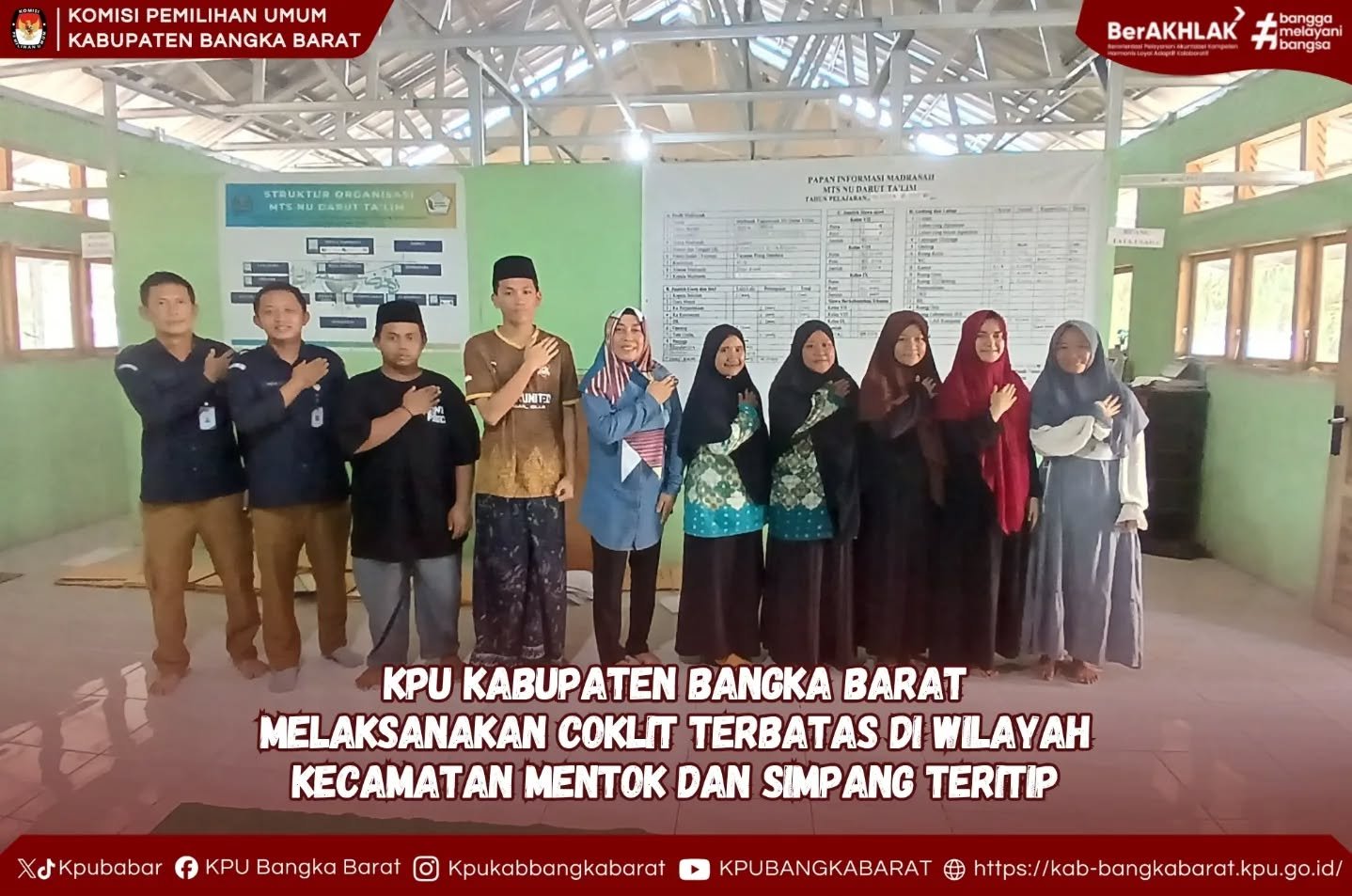 KPU Kabupaten Bangka Barat melaksanakan kegiatan pencocokan dan penelitian terbatas (Coklit Terbatas) dalam rangka penyelesaian Data Kemendagri Tahap I, Data Kementerian Agama (Kemenag), dan Data Kementerian Luar Negeri (Kemenlu) Tahun 2026
