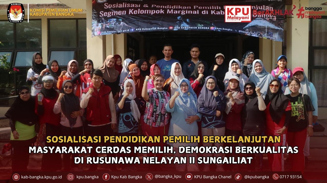 Komisi Pemilihan Umum Kabupaten Bangka melaksanakan kegiatan Sosialisasi Pendidikan Pemilih Berkelanjutan di Rusunawa Nelayan II Sungailiat