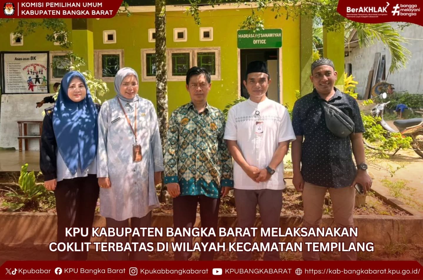 KPU Kabupaten Bangka Barat melaksanakan kegiatan Coktas di wilayah Kecamatan Tempilang