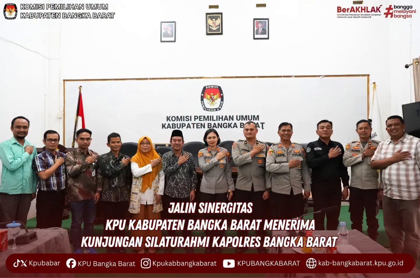 KPU Kabupaten Bangka Barat menerima kunjungan silaturahmi Kapolres Bangka Barat, AKBP Helen Simanjuntak, S.H., S.I.K., M.H. beserta rombongan di Kantor KPU Kabupaten Bangka Barat